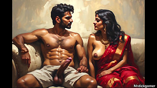 Indian stepmom let's her stepfather fucking her 18 year old teen daughter and creampie inside her pussy