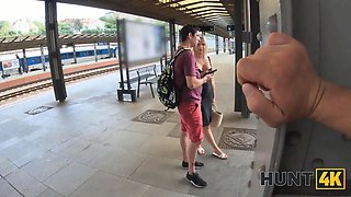 Hunt4k. blonde stunner sucked a dick in the teach station restroom!