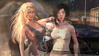 Big hot but, light-haired, animated tits