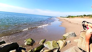 German vacationers having outdoor sex on the beach