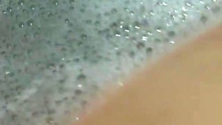 Hot Bath with Hot Hairy Bush Super Long Hair