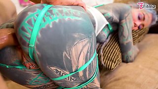 Hard Anal Screw For Tattoo Hotty - Large Cook Destroys Her Butthole - Atm Hardcore Assfuck With Creampie