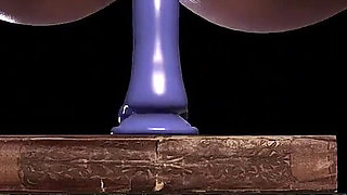 Solo Chick with Green Hair Riding a Dildo - 3D Porn