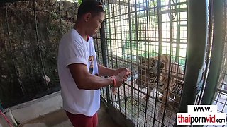 Dude feeding an amateur porn Thai 18-year-olds vagina