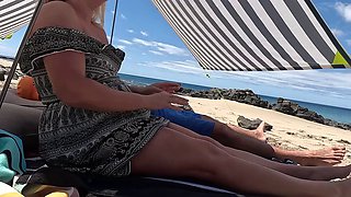 Seduced stepdad while we were together on the public beach