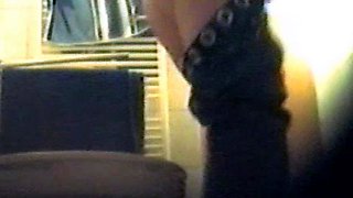 Girl using the toilet and filmed by voyeur 1
