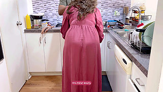 Horny Indian MILF Blowjob Queen with Loud Moaning, Mouth Fuck, Face Fuck and Standing Sex