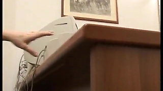 Stunning brunette in sexy stockings and big boobs shows off and fingers her pussy