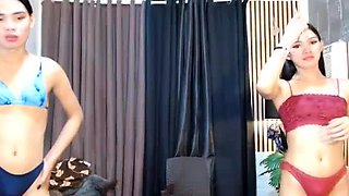 Shemale ladyboy masturbating