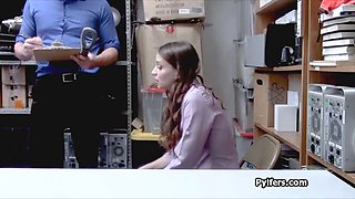 Gagging on and getting pounded by guards cock