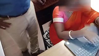 Desi Wife Luxmi Fucked Hard by Manager in Office Cabin - Big Tits, Doggy Style