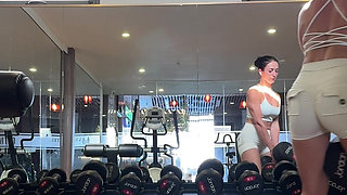 Big Juicy Ass Workout in Tight Shorts