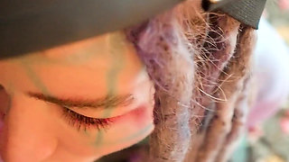 Tattooed Masked Girl Anal Fuck and Pussy Covered in Cum