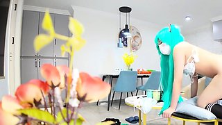 初音未來喚醒服務足交玩弄深插蜜穴內射
