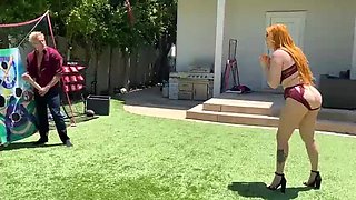 Redhead MILF Lauren Phillips Plays Cock Ball Game with Step Son