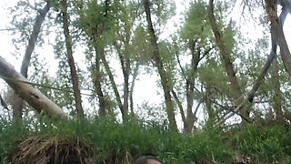 BLACK BBW GOES SKINNYDIPPING IN A STREAM