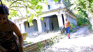 Sex addicted Latina housewife cheating on husband outdoors