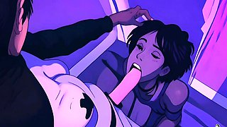 Anime Girl Curly Rican gets dominated by the PURGER