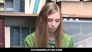Nice skinny Tiny Teen innocent Ava Parker caught shoplifting has first ever time sex with security guard for no cops