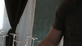 Sexy mature Diamond breaks out her awesome big tits and fucks a younger man on the couch