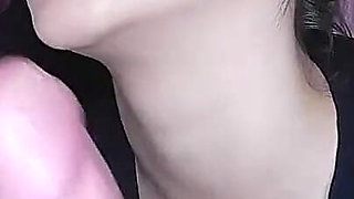 She Loves Drinking Cum From a Condom and Gargling Sperm After Slow Sensual Blowjob