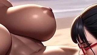 Lesbian Woman on Beach Have Sex (ai Animation)