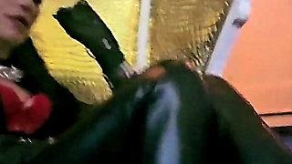 Stina Stone Femdom Feetworship Barefeet Licking Foot Gagging by German Mistress in Leather Gloves Part 1