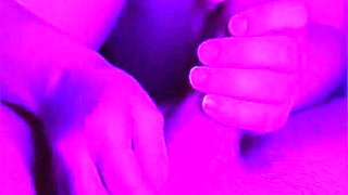 Stepsister Learns to Jerk off My Huge Cock. Close-up with Legs