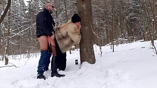 Sex with Stepmom in a Winter Park