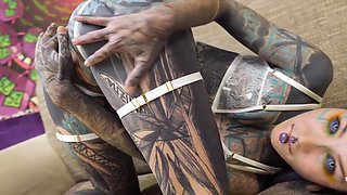 Anal Fingering - Tattoo Babe Get Anal Fucked Balls Deep With 0% Pussy 10 Min