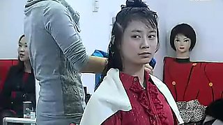 Chinese whore cuts hair