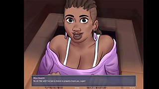 All lovemaking scenes with Miss Dewitt - Hot black MILF gets thoroughly messed up in an animated porn game