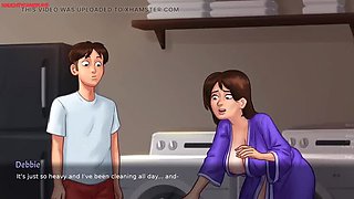 Horny Dude Fucks Busty MILF Landlady in Steamy Massage - Summertime Saga Hentai