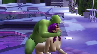 SIMS HORNY OGRE POUNDING PIXIE SLUT BY THE POOL LOOP