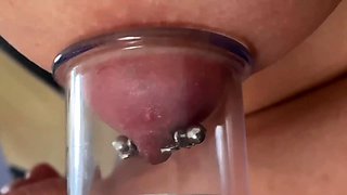 Pierced Nipples Strong Sucking by Strong Plump