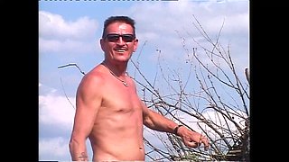 Mature with Small Tits Ass Fucked Outdoors and Cumshot in Mouth by Big Vintage Cock