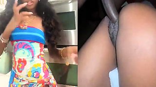 Horny and wild amateur black couple do a hardcore cam show