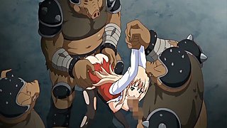 Insatiable anime nympho is having sex with a bunch of monsters