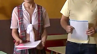 The Teacher Makes Home Visits to Punish His Students with the Hard Cock