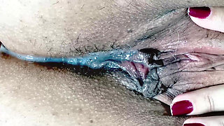 Amazing Massive Creampie, Thick Milk Inside My Wiffe Dripping Like a Waterfall