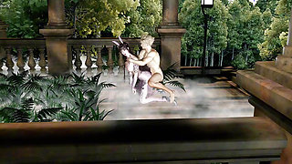 3D Skinny Cosplay Asian Whore Cheating with Big Dick in Public