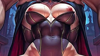 Deep throat blowjob from a sexy and hot vampire on Halloween night