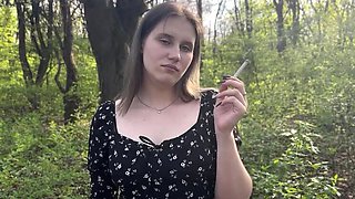 Hot Indian BBW masturbates in public park during risky video call - Smoking fetish & upskirt action