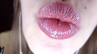 ASMR kiss: Amateur, Brunette  Solo Porn
