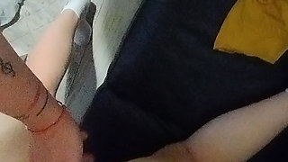 Fingering beautiful pussy from behind