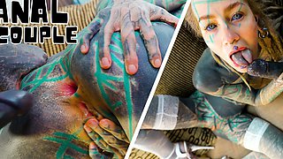 Hard Anal Fuck for Tattooed Girl - Balls Deep Assfuck for Goth Slut - ATM, Facial
