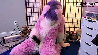 Pink furry Vicky Tart CANNOT GET ENOUGH of VacuGlide.
