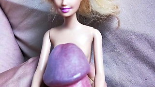Barbie doll in pantyhose gets facial