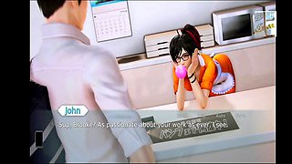 Waifu Academy adventure featuring a hot blonde teacher with big natural tits and a storyline