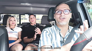 Colombian gallan Maxx Betancur fucks petite blonde hard in the car - Juan Bustos ROAD